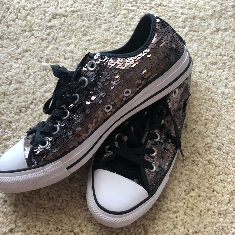 Black Sequins Converse